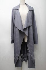 Rozen Kavalier / ストライプロングジャケット  グレーＸ白 S-25-09-05-010-OO-JA-SA-ZS