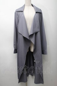 Rozen Kavalier / ストライプロングジャケット  グレーＸ白 S-25-09-05-010-OO-JA-SA-ZS