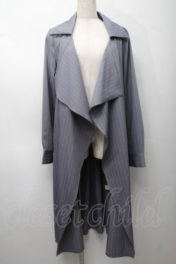 画像1: Rozen Kavalier / ストライプロングジャケット  グレーＸ白 S-25-09-05-010-OO-JA-SA-ZS