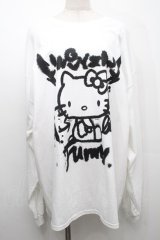 KINGLYMASK / ハローキティ × KINGLYMASKコラボＴシャツ  白 S-25-09-05-002-PU-TO-AS-ZS