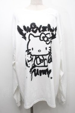 画像1: KINGLYMASK / ハローキティ × KINGLYMASKコラボＴシャツ  白 S-25-09-05-002-PU-TO-AS-ZS