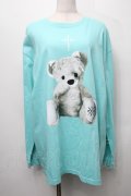 TRAVAS TOKYO / Furry bear　プリント ロングスリーブカットソー  ミント S-25-09-05-012-PU-TO-ET-ZS