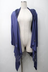 Rozen Kavalier / クロス風刺繍フードロングカーディガン  青ＸブラウンＸグレー S-25-09-05-014-OO-TO-SA-ZS