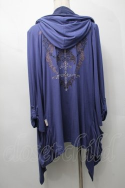 画像2: Rozen Kavalier / クロス風刺繍フードロングカーディガン  青ＸブラウンＸグレー S-25-09-05-014-OO-TO-SA-ZS