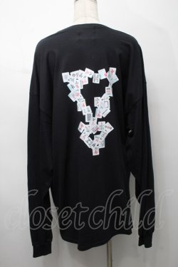 画像2: KINGLYMASK / ダブルトライアングル麻雀ビッグＴシャツ  黒 S-25-09-05-022-PU-TO-AS-ZS