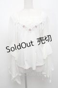 Ozz oneste / レースフレア袖カットソー  白 S-25-09-05-003-OO-TO-SZ-ZS