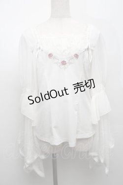 画像1: Ozz oneste / レースフレア袖カットソー  白 S-25-09-05-003-OO-TO-SZ-ZS