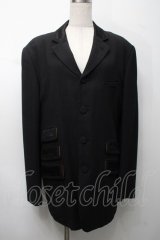 Jean Paul GAULTIER HOMME / ストライプテーラードジャケット 50 黒 S-25-09-05-023-GO-JA-AS-ZS