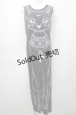 画像1: KILL STAR / 猫プリントノースリーブワンピース  グレー S-25-09-05-025-SL-OP-HR-ZS