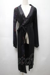 Ozz oneste / 着物風ロングカーディガン  黒 S-25-09-05-027-OO-TO-SZ-ZS