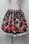 画像1: Angelic Pretty / 摘みたていちごエプロン風スカート  黒 S-25-09-06-051-AP-SK-AS-ZT224 (1)