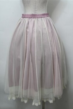 画像2: axes femme / チュール切替ミディスカート  ピンク S-25-09-06-055-AX-SK-AS-ZS