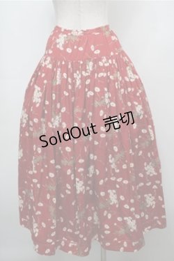 画像2: PINK HOUSE / マーガレットプリントスカート  赤 S-25-09-06-057-LO-SK-HR-ZS