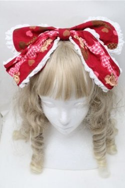 画像2: BABY,THE STARS SHINE BRIGHT / くみゃちゃんの Love Love Valentine柄カチューシャ  エンジ S-25-09-06-012-BA-AC-HR-ZS