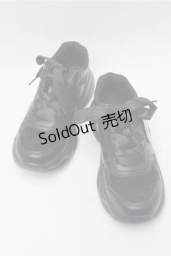 画像1: m petit by misako / AMハートガラチュールスニーカー  黒 S-25-09-06-015-LO-SH-HR-ZS