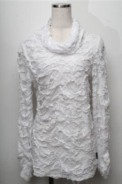 画像1: Ozz Croce / ダメージデザインプルオーバー  白 S-25-09-06-023-OO-TO-HR-ZS
