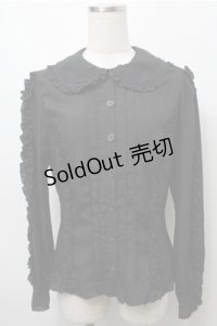 metamorphose / フリルカラーブラウス  黒 S-25-09-06-028-ME-BL-HR-ZS