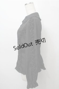 画像3: metamorphose / フリルカラーブラウス  黒 S-25-09-06-028-ME-BL-HR-ZS