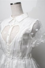 画像3: 【SALE】LIZ LISA / ドットチュールハートデザインワンピース  白 S-25-09-06-031-LO-OP-HR-ZT069 (3)