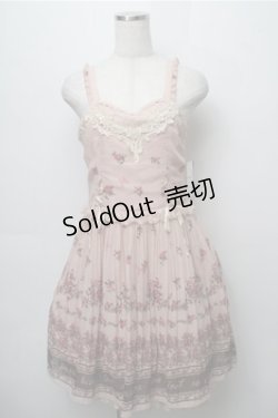 画像1: axes femme / ローズメッセージパネル柄ワンピース  ピンク S-25-09-06-033-AX-OP-AS-ZS