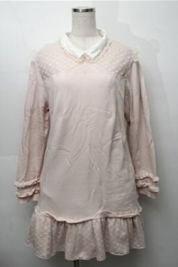 画像1: LIZ LISA / ハートAライン裏毛ワンピース  ピンク S-25-09-06-035-LO-OP-HR-ZS