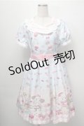 axes femme kawaii / mikko illustration × axes femme KAWAII ダイナーカフェワンピース  サックス S-25-09-07-038-AX-OP-AS-ZS