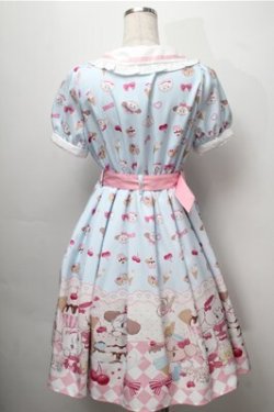 画像2: axes femme kawaii / mikko illustration × axes femme KAWAII ダイナーカフェワンピース  サックス S-25-09-07-038-AX-OP-AS-ZS