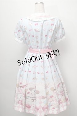 画像2: axes femme kawaii / mikko illustration × axes femme KAWAII ダイナーカフェワンピース  サックス S-25-09-07-038-AX-OP-AS-ZS