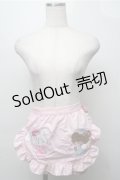 axes femme kawaii / mikkoコラボ刺繍エプロン  ピンク S-25-09-07-005-AX-SK-AS-ZS