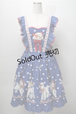 画像1: Angel’s Heart（海外ロリータブランド） / Little Sheep Baa Polka Dot ジャンパースカート  青 S-25-09-07-051-LO-OP-HR-ZS