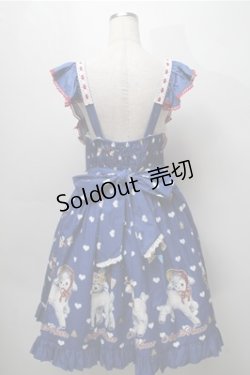 画像2: Angel’s Heart（海外ロリータブランド） / Little Sheep Baa Polka Dot ジャンパースカート  青 S-25-09-07-051-LO-OP-HR-ZS