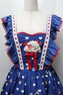 画像4: Angel’s Heart（海外ロリータブランド） / Little Sheep Baa Polka Dot ジャンパースカート  青 S-25-09-07-051-LO-OP-HR-ZS