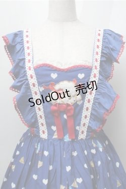 画像4: Angel’s Heart（海外ロリータブランド） / Little Sheep Baa Polka Dot ジャンパースカート  青 S-25-09-07-051-LO-OP-HR-ZS
