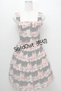 画像1: Emily Temple cute / パフェプリントノースリーブワンピース  黒 S-25-09-07-053-ET-OP-AS-ZS