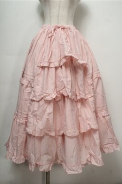 画像1: Chalmiere / クラシックコットンスカート  ピンク S-25-09-07-056-AX-SK-AS-ZS