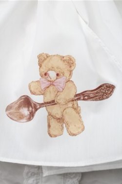 画像3: axes femme kawaii / スプーン持ちのクマさんブラウス M 白 S-25-09-07-011-AX-BL-AS-ZS