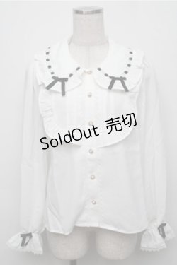 画像1: axes femme kawaii / 梯子レース丸襟ブラウス  白 S-25-09-07-012-AX-BL-AS-ZS