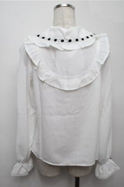 画像2: axes femme kawaii / 梯子レース丸襟ブラウス  白 S-25-09-07-012-AX-BL-AS-ZS