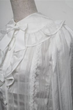画像3: axes femme kawaii / ストライプシアーブラウス M 白 S-25-09-07-013-AX-BL-AS-ZS