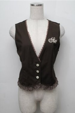 画像1: axes femme POETIQUE / 懐中時計刺繍ベスト  ブラウン S-25-09-07-019-AX-TO-HR-ZS