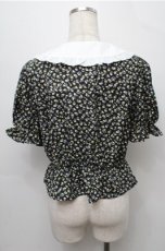 画像2: axes femme POETIQUE / ビッグフリル襟リボンブラウス  黒 S-25-09-07-020-AX-BL-AS-ZS (2)