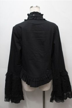 画像2: LOLITA / 立ち襟姫袖ブラウス XL 黒 S-25-09-07-021-LO-BL-HR-ZS