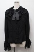AND ROMEO / 襟レースブラウス  黒 S-25-09-07-022-LO-BL-HR-ZS