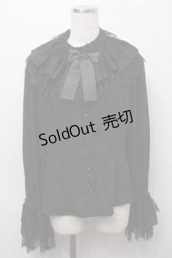 画像1: AND ROMEO / 襟レースブラウス  黒 S-25-09-07-022-LO-BL-HR-ZS