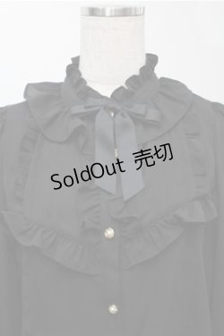 画像3: axes femme kawaii / スタンド襟フリルブラウス  黒 S-25-09-07-023-AX-BL-HR-ZS