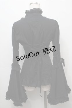 画像2: ATELIER PIERROT / スタンドカラー姫袖ブラウス  黒 S-25-09-07-024-EL-BL-AS-ZS