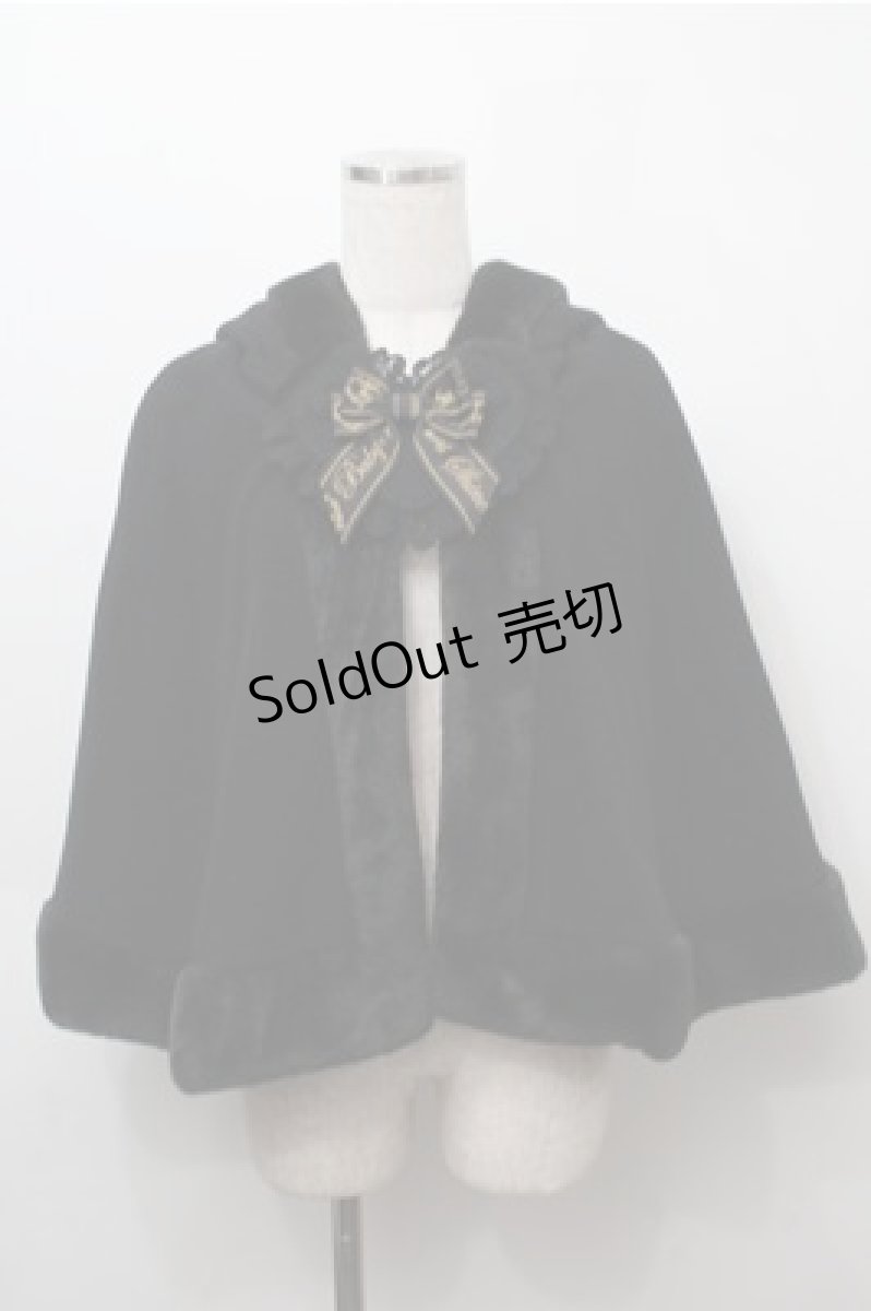 画像1: BABY,THE STARS SHINE BRIGHT / ハートうさみみファーケープ  黒 S-25-09-07-025-BA-CO-AS-ZS (1)