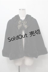 BABY,THE STARS SHINE BRIGHT / ハートうさみみファーケープ  黒 S-25-09-07-025-BA-CO-AS-ZS