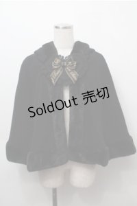 BABY,THE STARS SHINE BRIGHT / ハートうさみみファーケープ  黒 S-25-09-07-025-BA-CO-AS-ZS