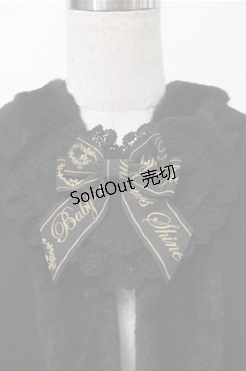 画像3: BABY,THE STARS SHINE BRIGHT / ハートうさみみファーケープ  黒 S-25-09-07-025-BA-CO-AS-ZS (3)